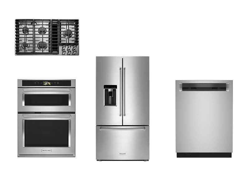 Smart Oven+ 30" Combination Oven,&nbsp;5 Burner Gas Downdraft Cooktop,&nbsp;Counter-Depth French Door Platinum Interior Refrigerator,&nbsp;360° Max Jets™ Third Rack Dishwasher